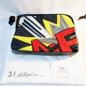 NEW 3.1 PHILIP LIM BANG PATCHWORK POP ART Zip Bag